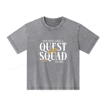 Pagewings Quest Squad Unisex Kids Washed T-shirt