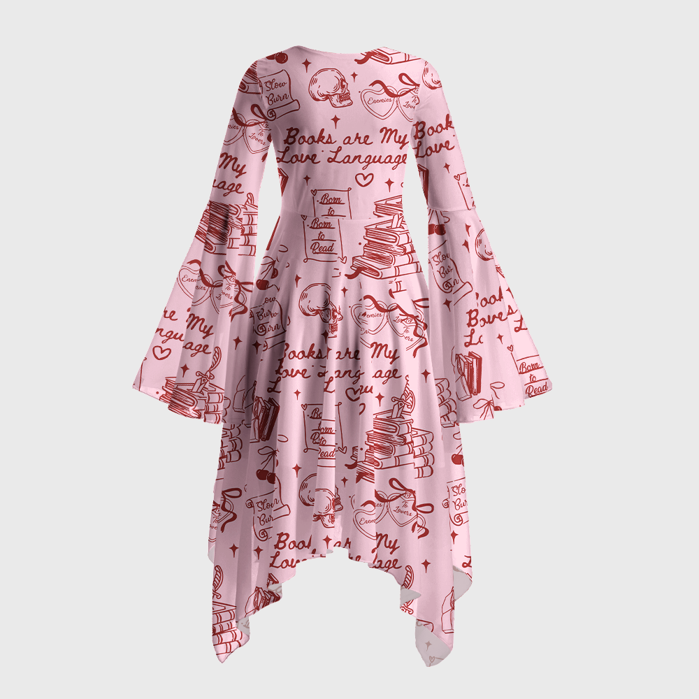 Pagewings Books Are My Love Language Bell Sleeve Dress