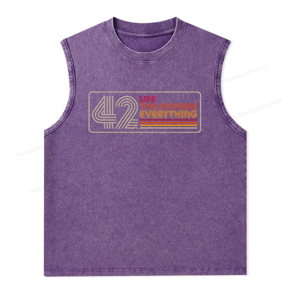 Pagewings Life The Universe Everything Unisex Washed Tank Top
