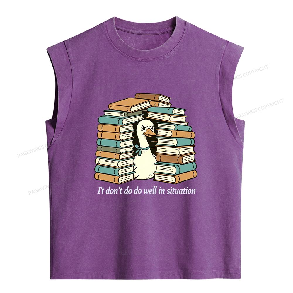 Pagewings I Don’t Do Well In Situations Women's Washed Tank Top