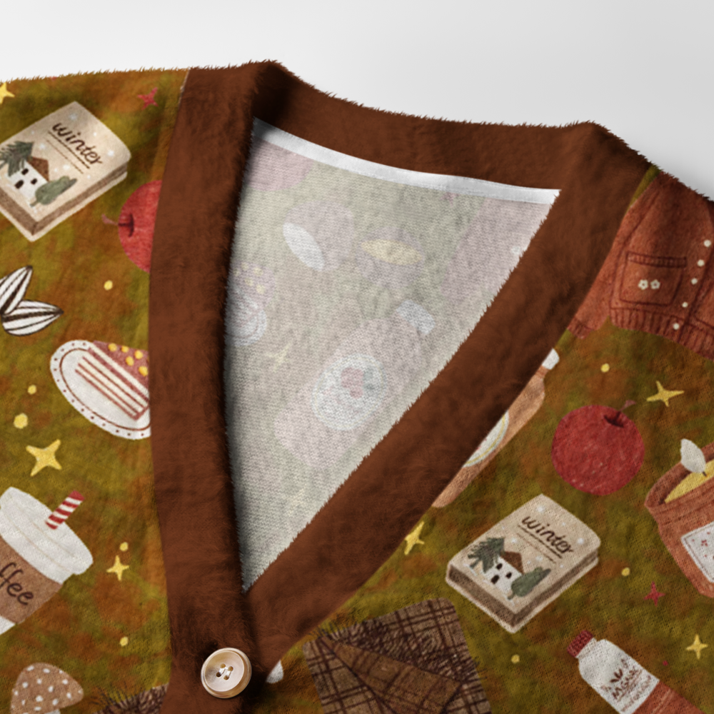 Pagewings Coffee and Books Light Knit Unisex Cardigan Sweaters