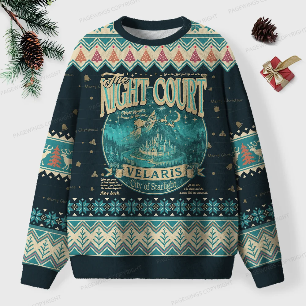 Pagewings The Night Court Velaris City Of Starlight Unisex Ugly Knit Sweatshirt