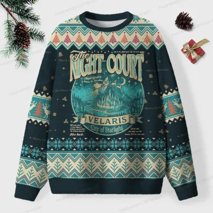 Pagewings The Night Court Velaris City Of Starlight Unisex Ugly Knit Sweatshirt