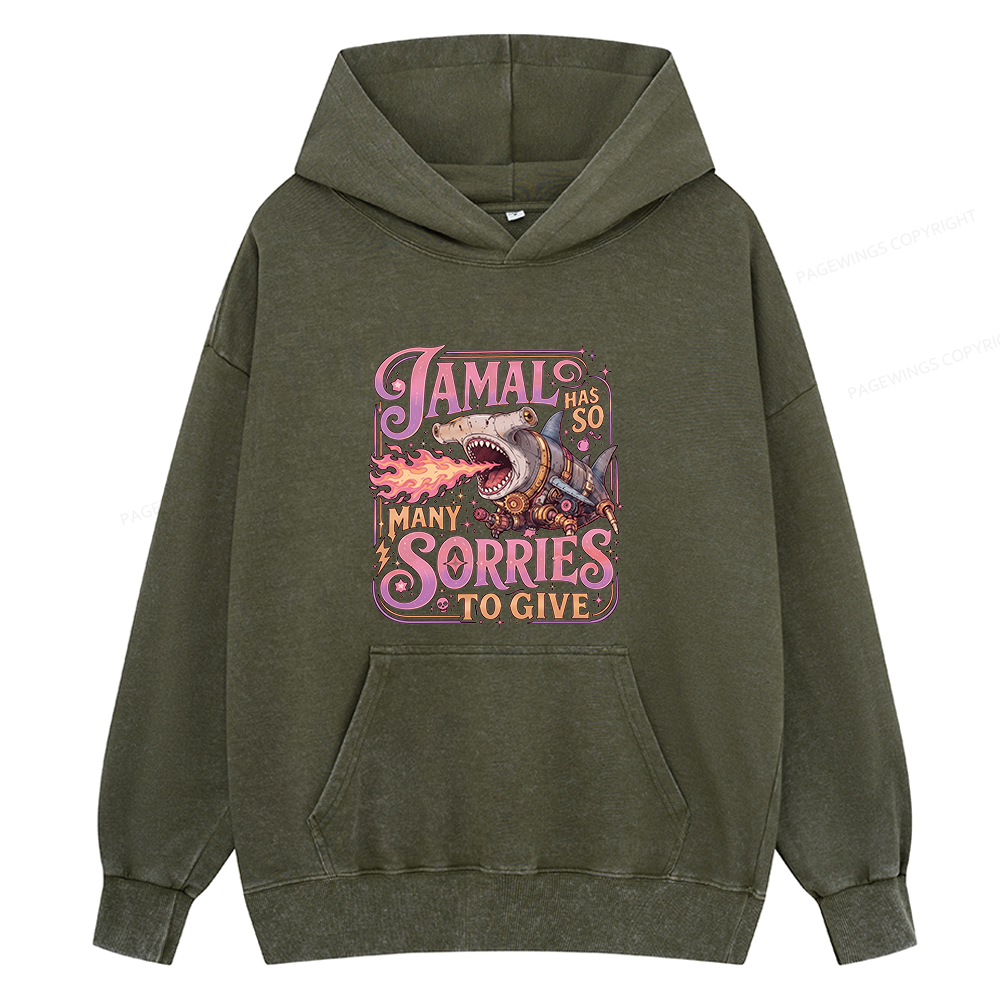 Pagewings So Many Sorries To Give Unisex Washed Hoodie