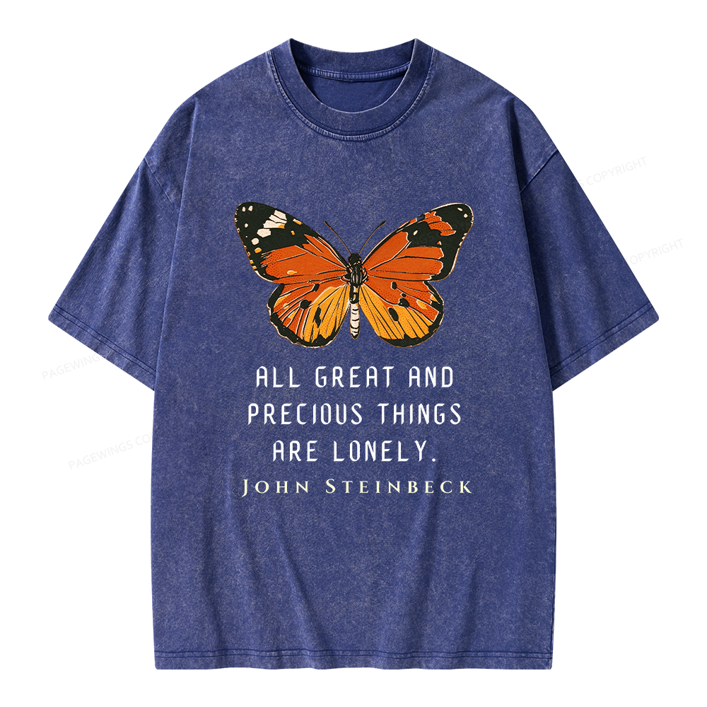Pagewings All Great and Precious Things are Lonely Unisex Washed T-shirt