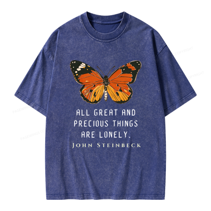 Pagewings All Great and Precious Things are Lonely Unisex Washed T-shirt