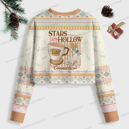 Pagewings Stars Hollow Women Ugly Crop Sweatshirt