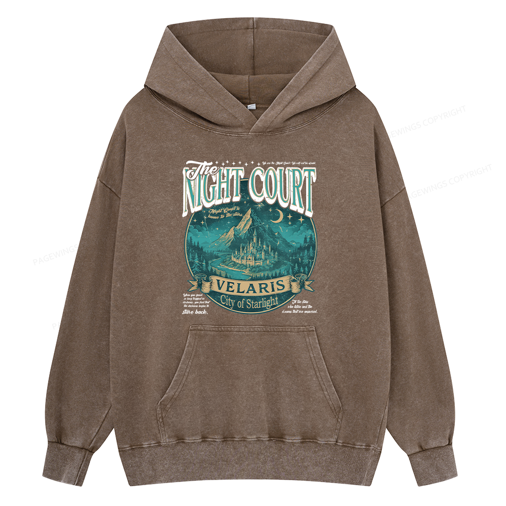 Pagewings The Night Court Unisex Washed Hoodie