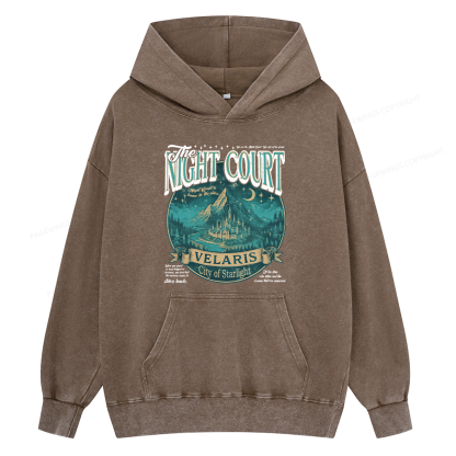 Pagewings The Night Court Unisex Washed Hoodie
