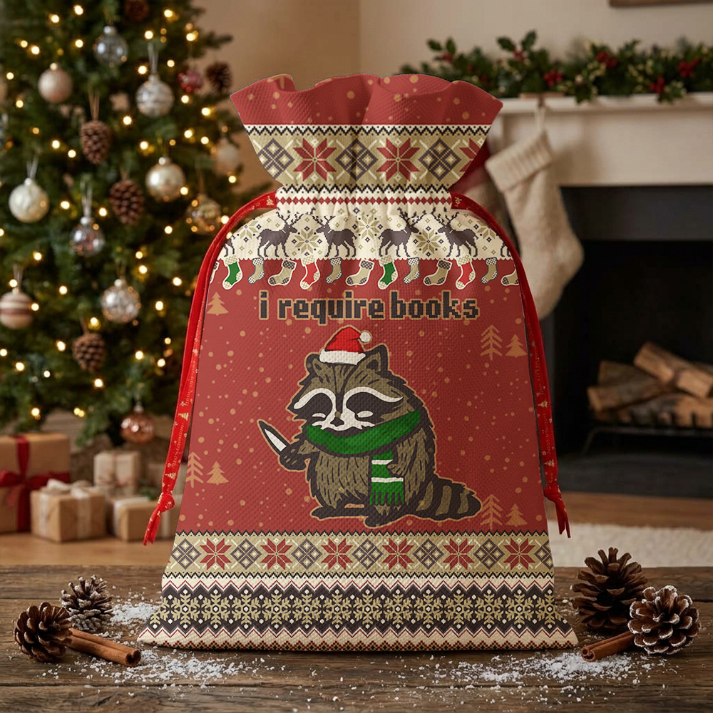 Pagewings I Require Books Christmas Santa Sack