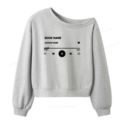 Pagewings Personalized Book Name Women Off  Shoulder Sweatshirt