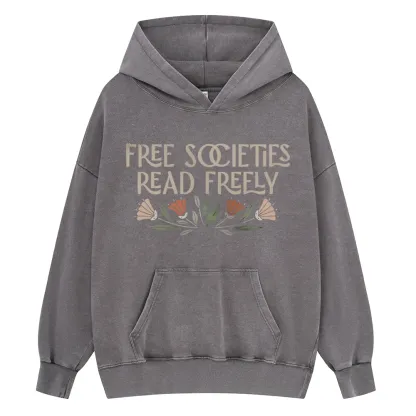 Pagewings Read Freely Unisex Washed Hoodie