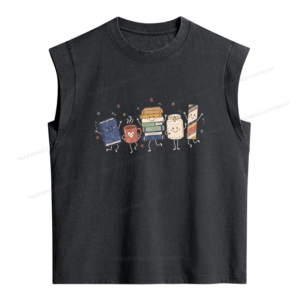 Pagewing Book Lover Librarian Women's Washed Tank Top