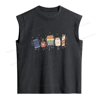 Pagewing Book Lover Librarian Women's Washed Tank Top