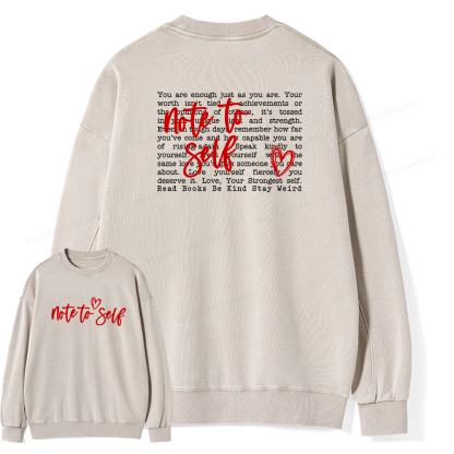 Pagewings Note To Self Unisex Washed Sweatshirt