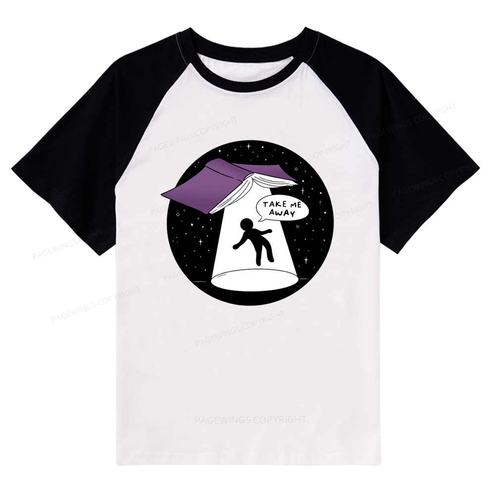 Pagewings Take Me Away Raglan T-shirt