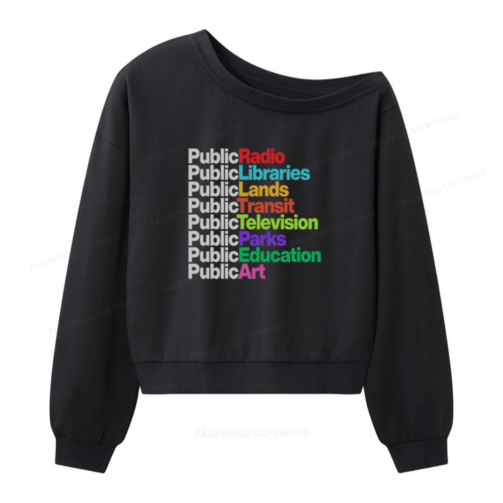 Pagewings Public Libraries Women Off Shoulder Sweatshirt