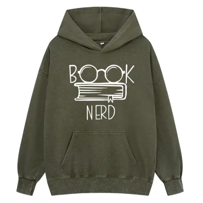 Pagewings Book Nerd Unisex Washed Hoodie