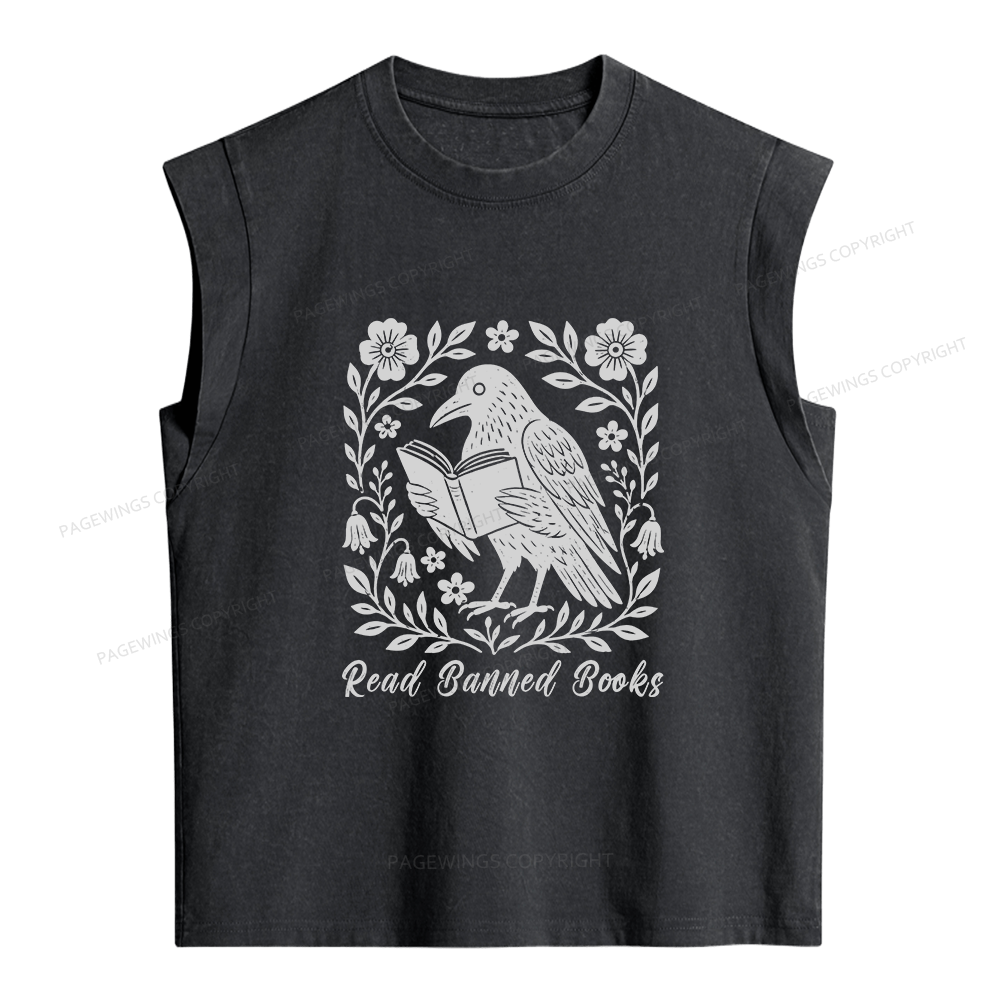 Pagewings Read Banned Books Women's Washed Tank Top