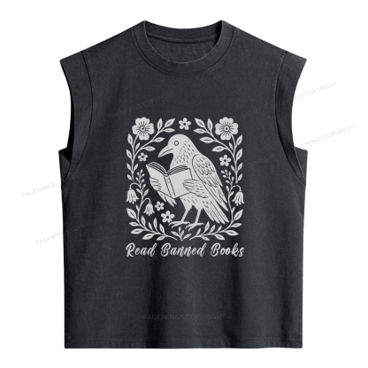Pagewings Read Banned Books Women's Washed Tank Top