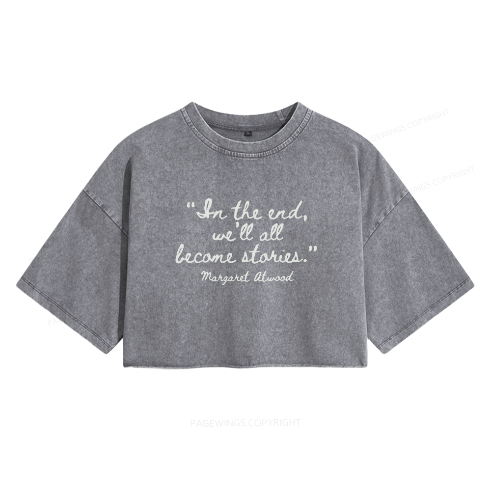 Pagewings Inspirational Quote Women's Washed Cropped T-shirt
