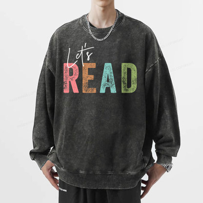 Pagewings Let's Read Unisex Washed Sweatshirt