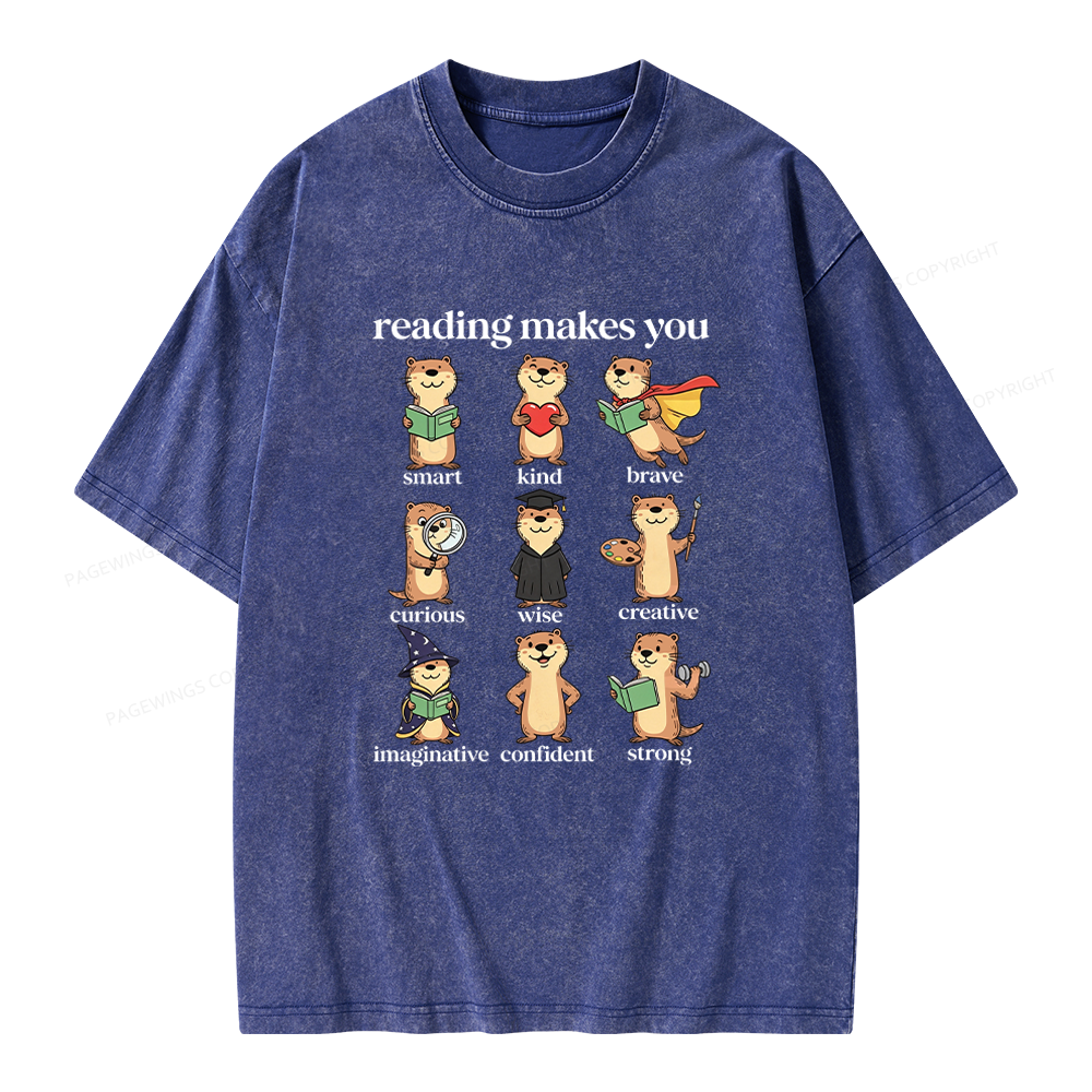 Pagewings Elementary Reading Unisex Washed T-shirt