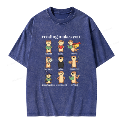 Pagewings Elementary Reading Unisex Washed T-shirt