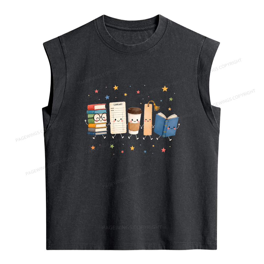 Pagewings Librarian16614 Women's Washed Tank Top