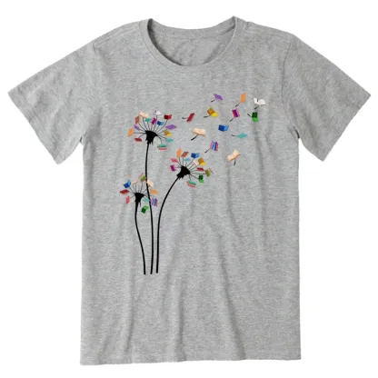 Pagewings Cute Dandelion Books Flower Fly Unisex Classic T-shirt