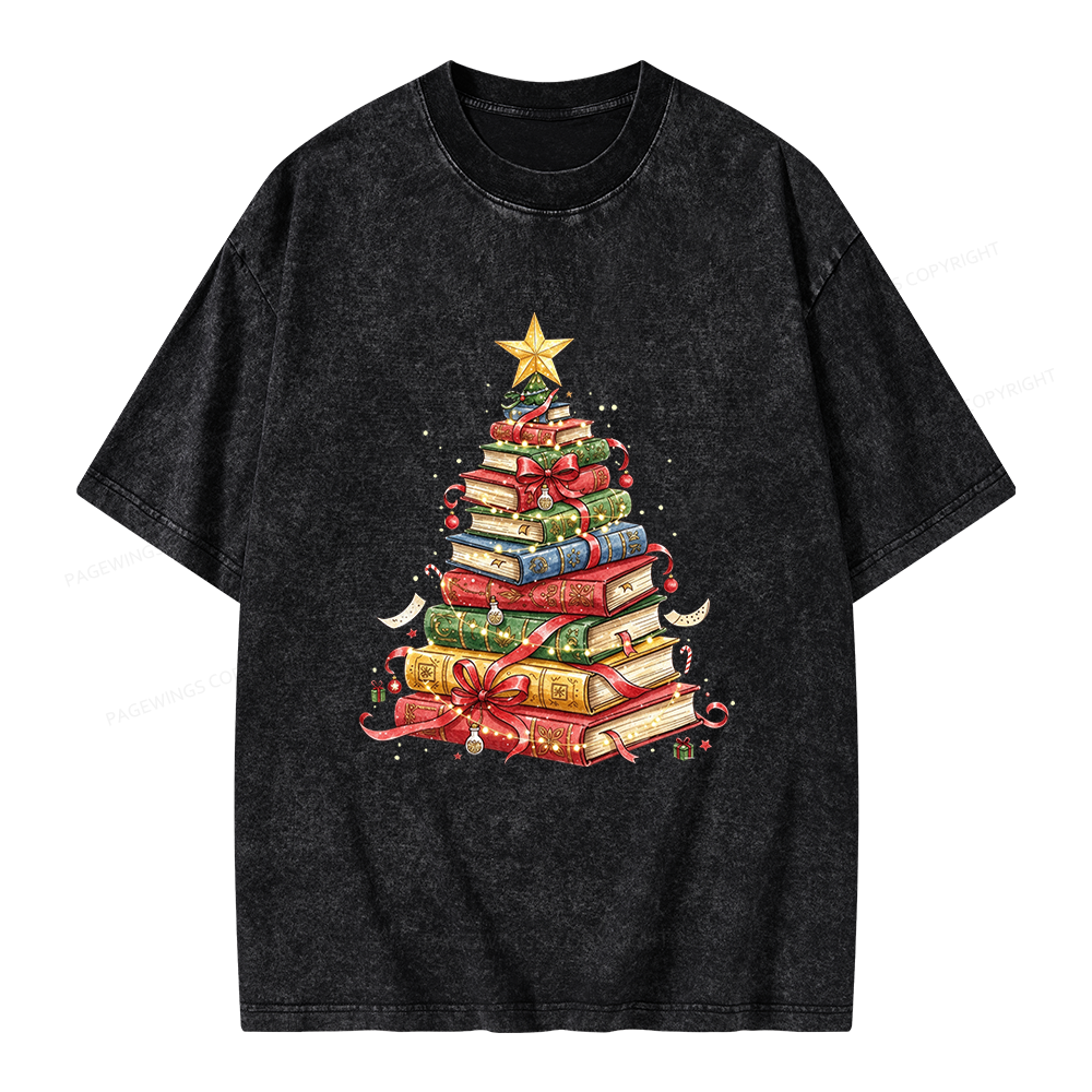 Pagewings Christmas Tree Unisex Washed T-shirt