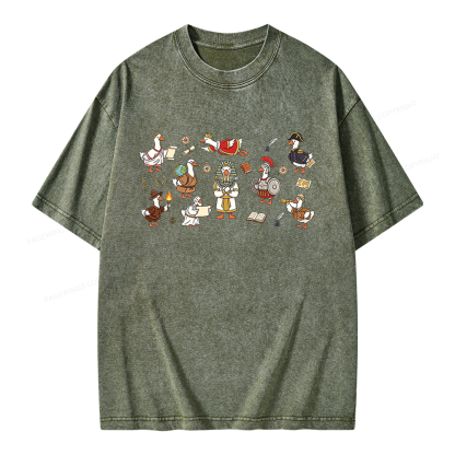 Pagewings History Teacher Goose Unisex Washed T-shirt