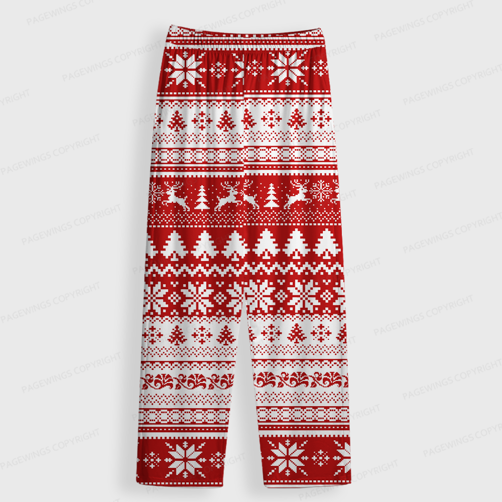 Pagewings Christmas Reading Unisex Button-Up Pajama Set