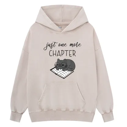 Pagewings Book Worm Reading Cat Unisex Washed Hoodie