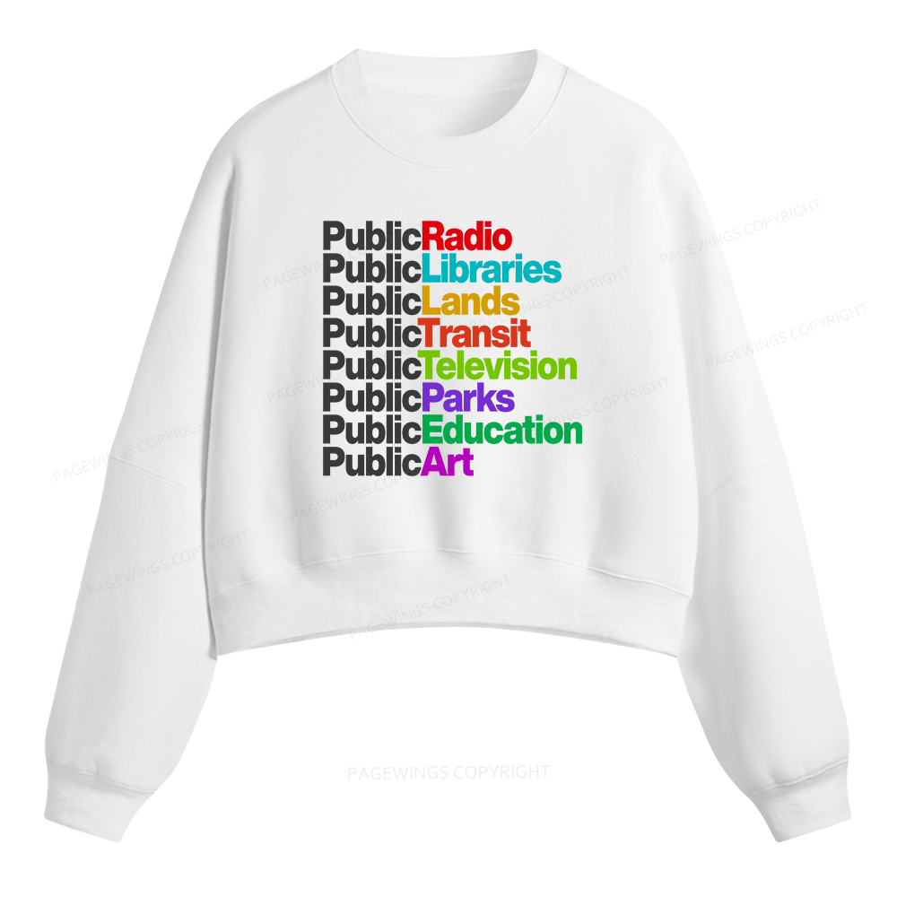 Pagewings Public Libraries Fleece Crop Sweatshirt