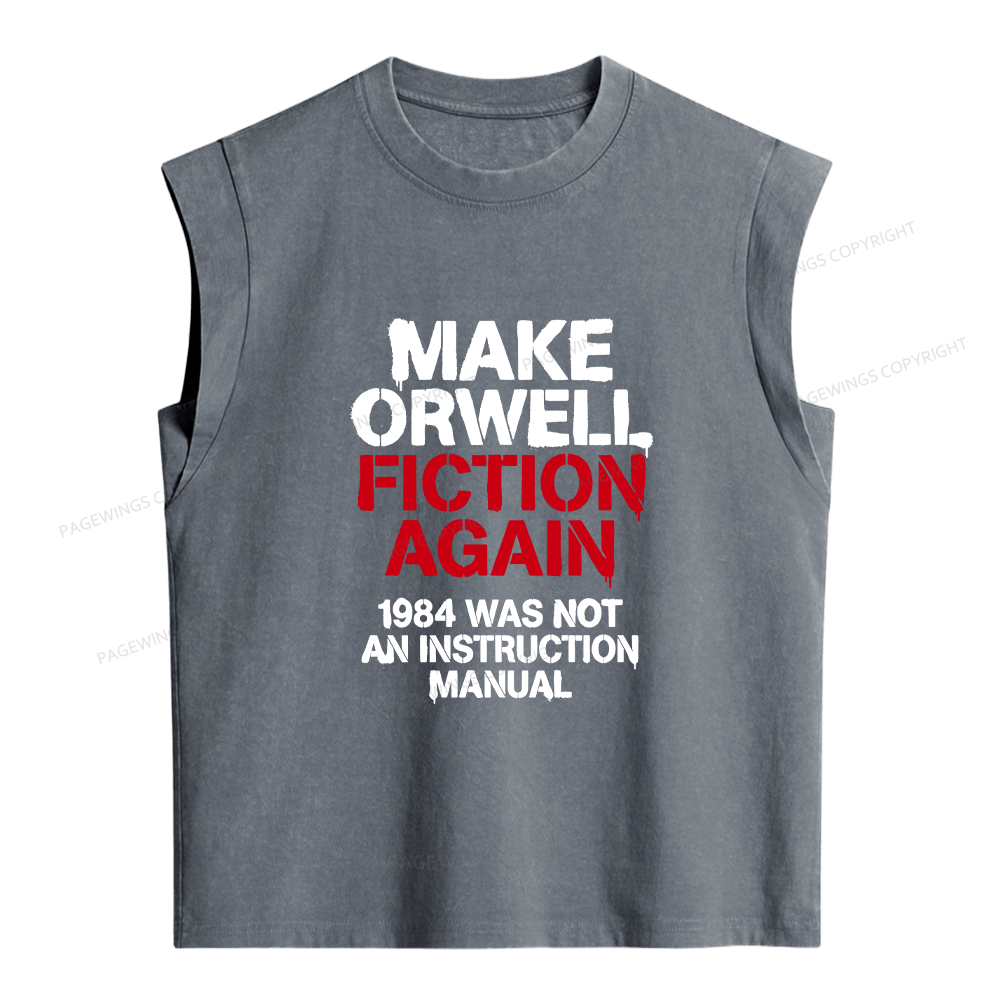 Pagewings Make Orwell Fiction Again Women's Washed Tank Top