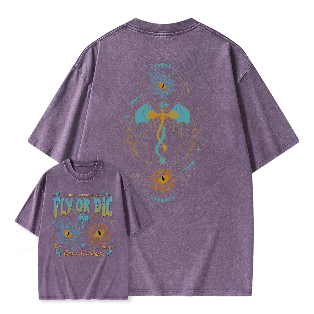 Pagewings Fly Or Die Unisex Washed T-shirt