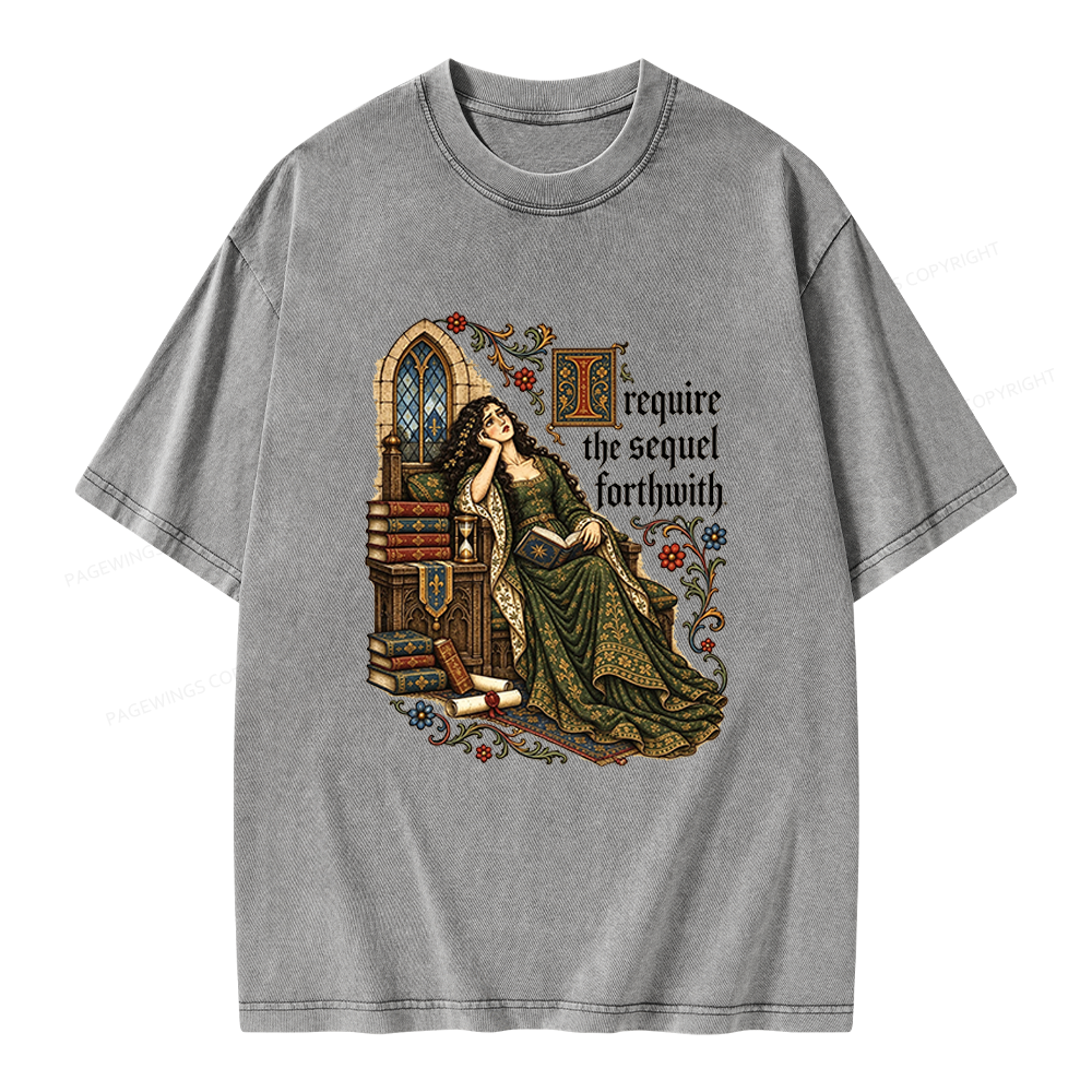 Pagewings Medieval Reading Unisex Washed T-shirt