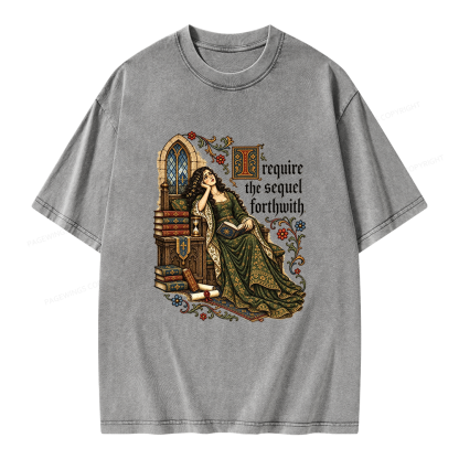 Pagewings Medieval Reading Unisex Washed T-shirt