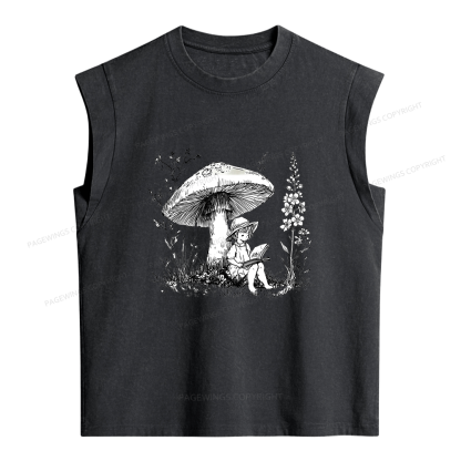 Pagewings Woodland Girl Reading Women's Washed Tank Top