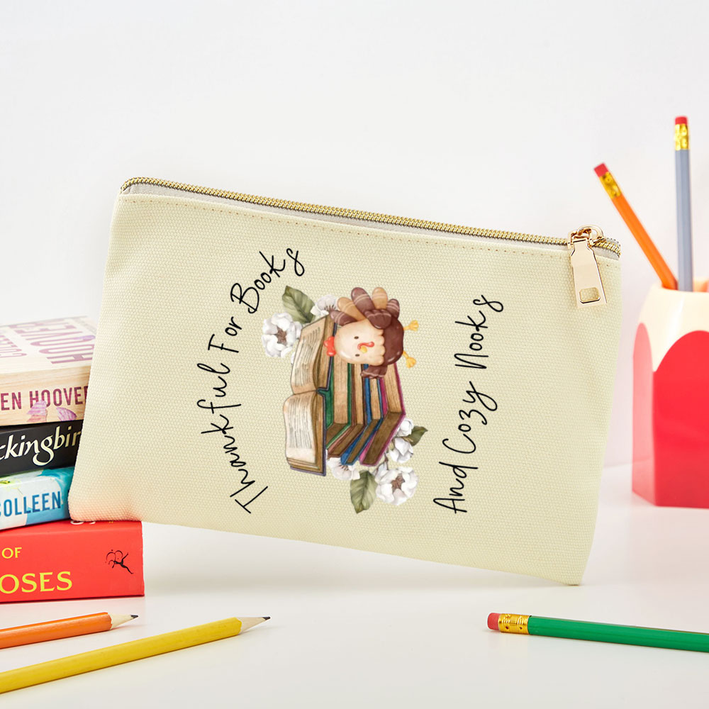 Pagewings Thankful For Books And Cozy Nooks Pouch