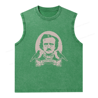 Pagewings Literary Vintage Stephen Allen King HP Lovecraft Book Unisex Washed Tank Top