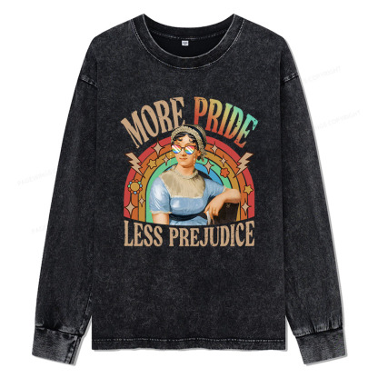 Pagewings More Pride Less Prejudice Unisex Washed Long Sleeve T-shirt