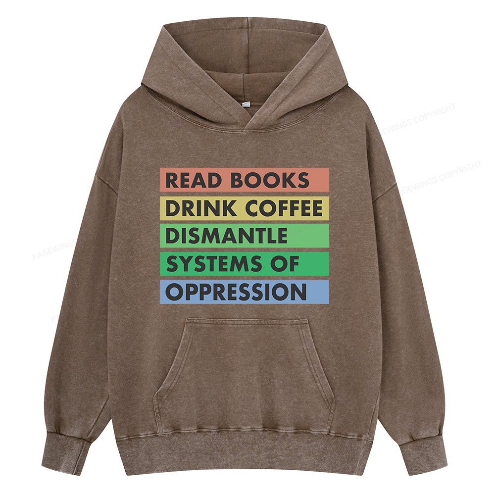 Pagewings Read Books Unisex Washed Hoodie