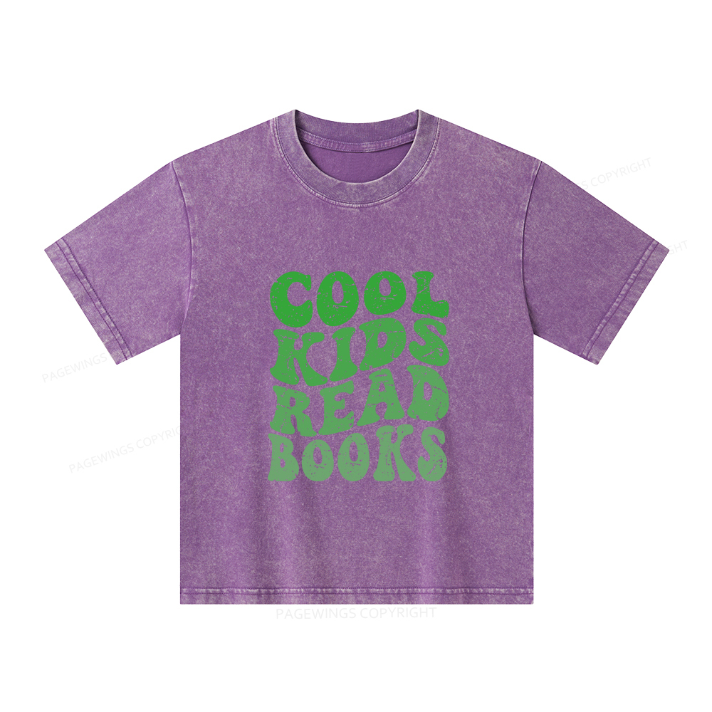 Pagewings cool kids read books Unisex Kids Washed T-shirt