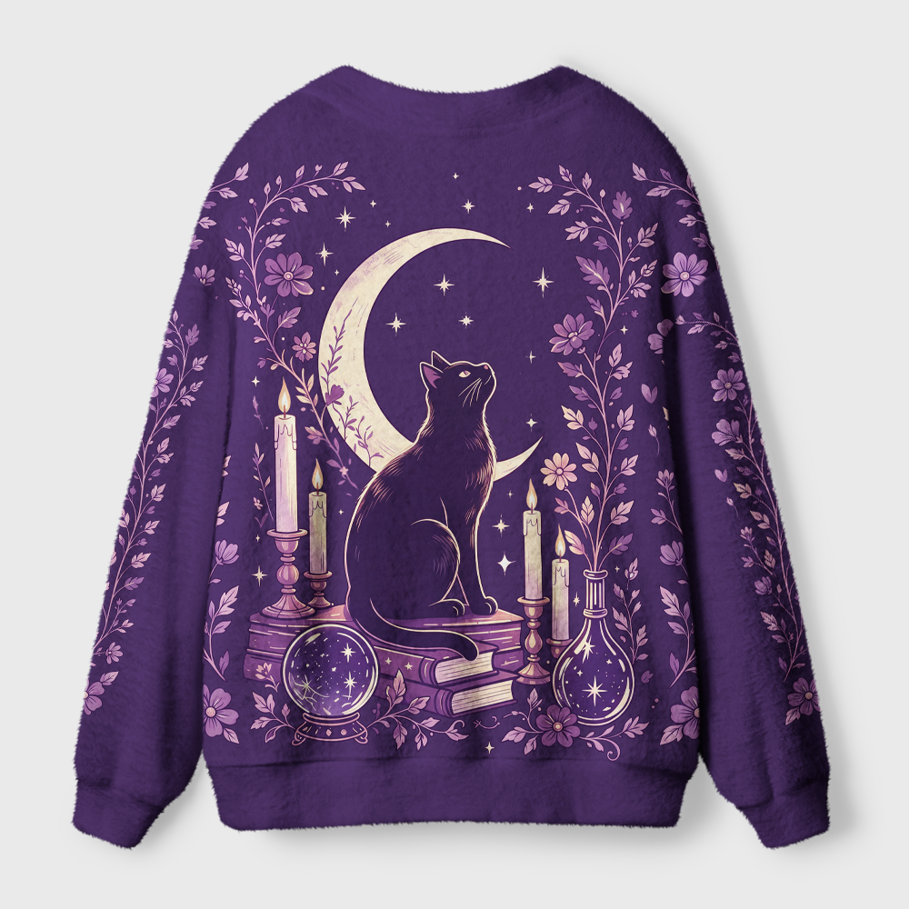Pagewings Cat Book Lover Light Knit Unisex Cardigan Sweaters