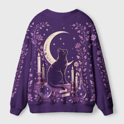 Pagewings Cat Book Lover Light Knit Unisex Cardigan Sweaters