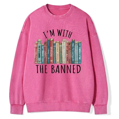 Pagewings I'm With The Banned Unisex Washed Sweatshirt