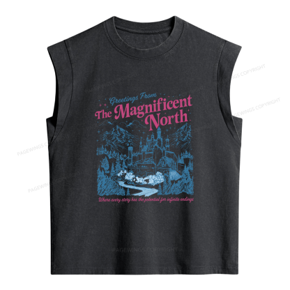 Pagewings Haunted Library Women's Washed Tank Top