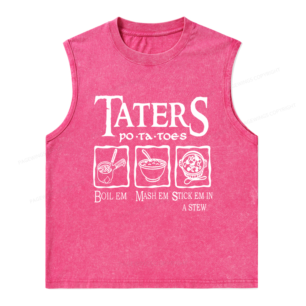 Pagewings Taters PoTaToes Unisex Washed Tank Top